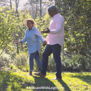 Photo of a senior man and woman enjoying some time outdoors together in the garden