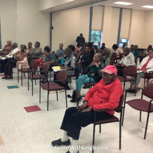 Photo of a group of seniors at a recent event where Leigh Battle spoke about healthy aging and Medicare